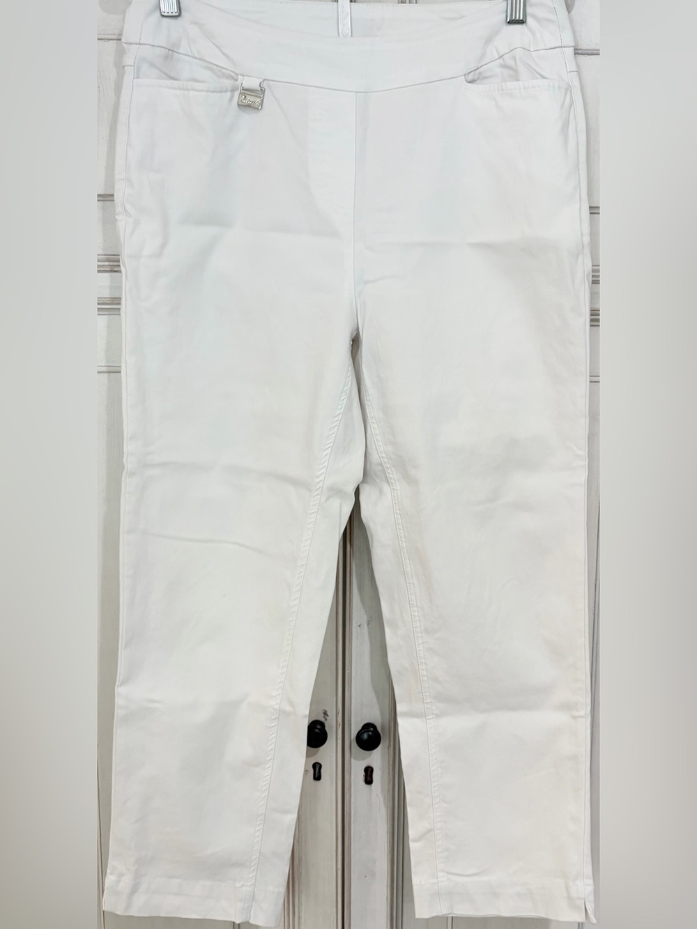 PRELOVED SZ 10 Lulu-B Contemporary Capri Pants White Great Condition